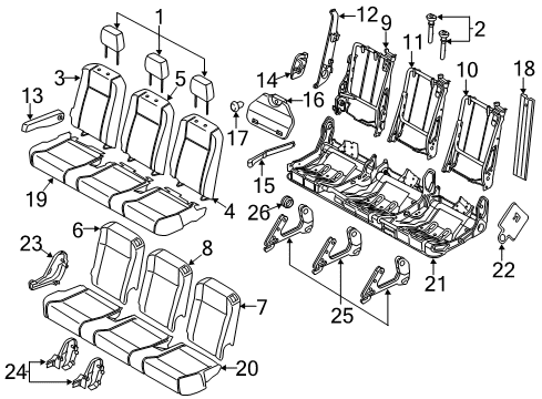 2018 Ford Transit-250 Second Row Seats Strap Diagram for CK4Z-99600A96-A