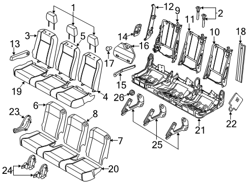 2018 Ford Transit-250 Second Row Seats Seat Cushion Pad Diagram for CK4Z-9963840-X