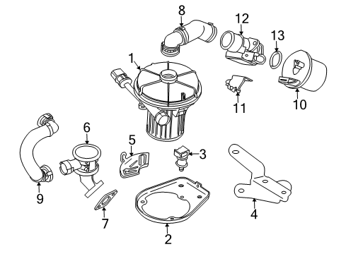 2004 BMW X3 A.I.R. System Support Air Cleaner Diagram for 11723402047
