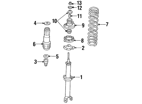 1996 Honda Accord Struts & Components - Rear Spring, Rear (Nhk Spring) Diagram for 52441-SV5-A02