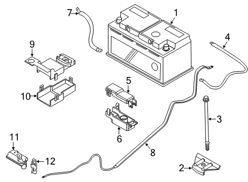 2007 BMW M6 Battery Cover Positive Battery Terminal Diagram for 61136929762