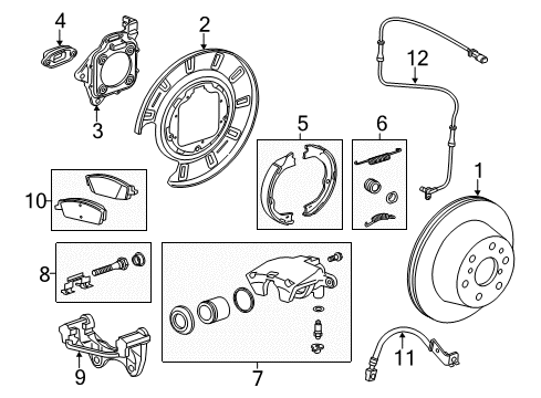 2020 Cadillac Escalade Parking Brake Rear Cable Diagram for 22743011