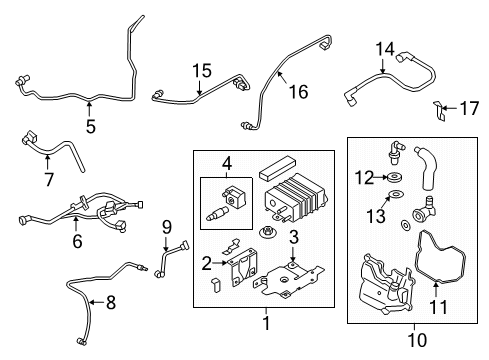 2020 Ford EcoSport Powertrain Control Connector Tube Diagram for GN1Z-9D661-A