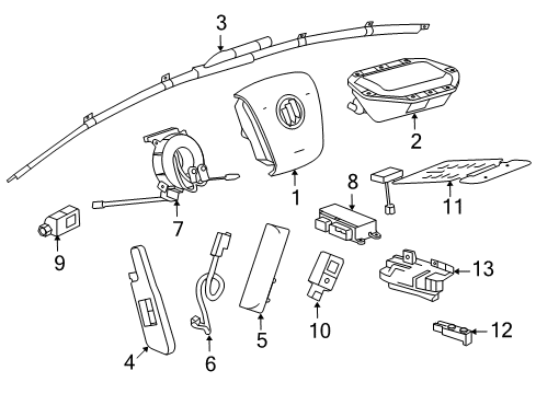 2013 Buick Regal Air Bag Components Clock Spring Diagram for 23479396