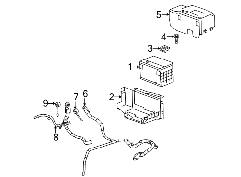 2008 Cadillac SRX Battery Positive Cable Diagram for 15804441