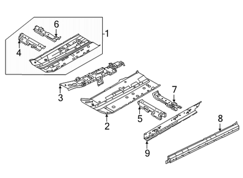2022 Nissan Sentra Floor & Rails Floor-Front, LH Diagram for G4321-6LBMA