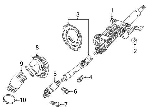 2019 Buick Regal TourX Steering Column & Wheel, Steering Gear & Linkage Intermed Shaft Diagram for 84393915