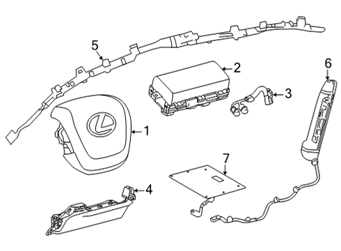 2022 Lexus NX350h Air Bag Components AIR BAG ASSY, CURTAI Diagram for 62170-78040