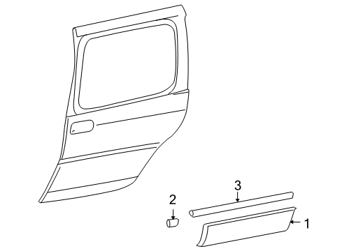 2005 Pontiac Montana Exterior Trim - Side Loading Door Upper Molding Diagram for 15824005