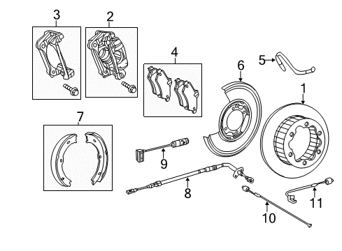 2007 Dodge Sprinter 3500 Rear Brakes Parking Brake Shoe Diagram for 68026168AA