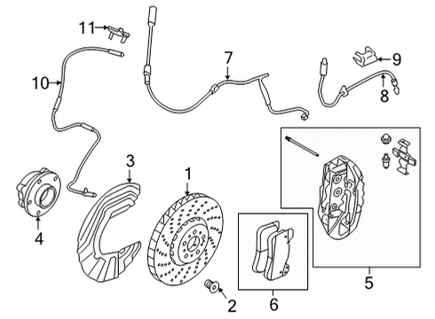2021 BMW M440i Anti-Lock Brakes Brake Caliper Right Diagram for 34118089938