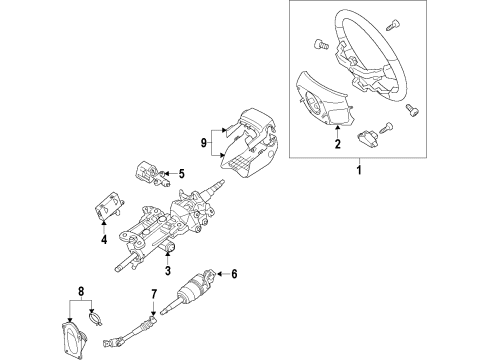 2015 Lexus LX570 Steering Column & Wheel, Steering Gear & Linkage Cover, Steering Column Diagram for 45286-60480-C0