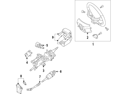 2020 Lexus LX570 Steering Column & Wheel, Steering Gear & Linkage Lower Column Cover Diagram for 45287-60590-C0