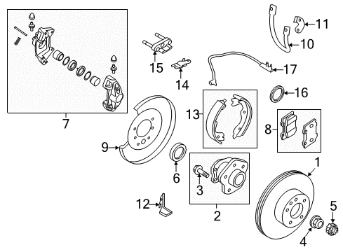 2012 Infiniti G37 Anti-Lock Brakes Sensor Assembly-Anti SKID, Front Diagram for 47910-1NF0C