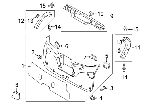 2013 Kia Sportage Interior Trim - Lift Gate Handle-Tail Gate Pull Diagram for 81755-2E000-WK