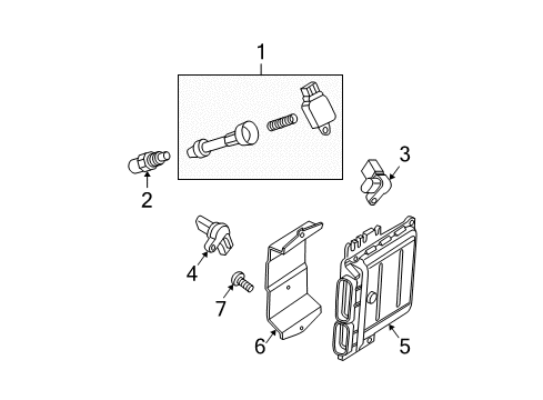 2004 Nissan Titan Powertrain Control Engine Control Module Diagram for 23710-7S80A