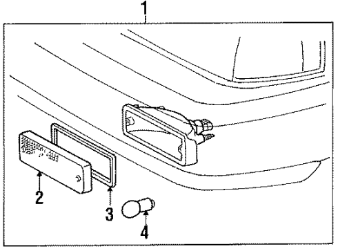 1989 Toyota Tercel High Mount Lamps Stop Lamp Assembly Diagram for 81570-16050