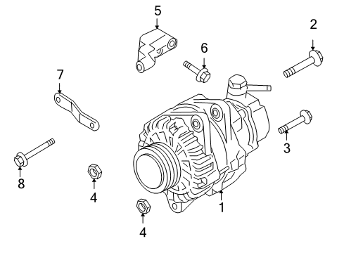 2005 Kia Amanti Alternator Bolt Diagram for 37451-39100