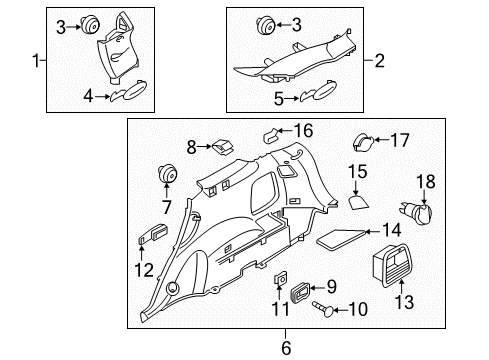 2018 Kia Sorento Interior Trim - Quarter Panels Trim Assembly-Gate PILLA Diagram for 85855C6000BGA