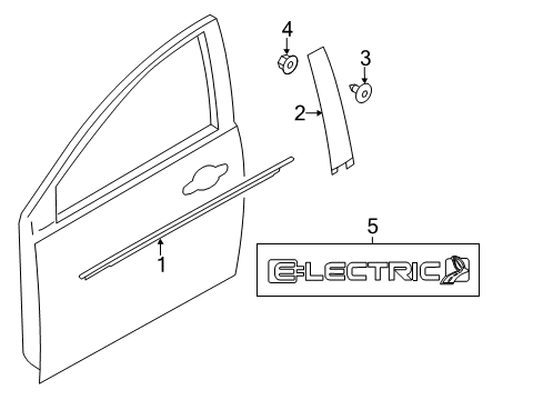 2017 Ford Focus Exterior Trim - Front Door Applique Diagram for CP9Z-5820555-A