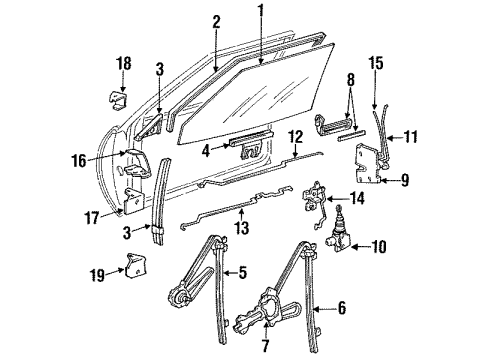 1993 Oldsmobile Cutlass Ciera Door & Components Switch Asm-Module Power Window Diagram for 10098742