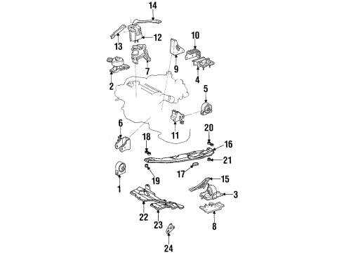 1988 Toyota Camry Engine Mounting Engine Under Cover, No.1 Diagram for 51441-32030