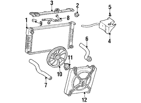 1990 Chevrolet Lumina APV Radiator & Components Inlet Radiator Coolant Hose Assembly Diagram for 10145018