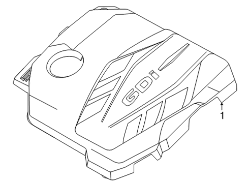 2022 Hyundai Santa Cruz Engine Appearance Cover Cover Assy-Engine Diagram for 292402S050