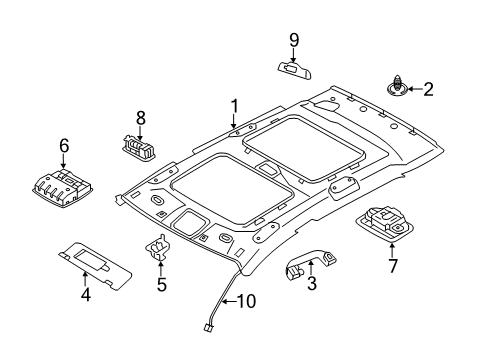 2012 Kia Sportage Interior Trim - Roof Lamp Assembly-OVERHEADEAD Console Diagram for 928003W010WK