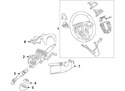 2011 Chevrolet Volt Steering Column & Wheel, Steering Gear & Linkage Upper Column Cover Diagram for 22798897