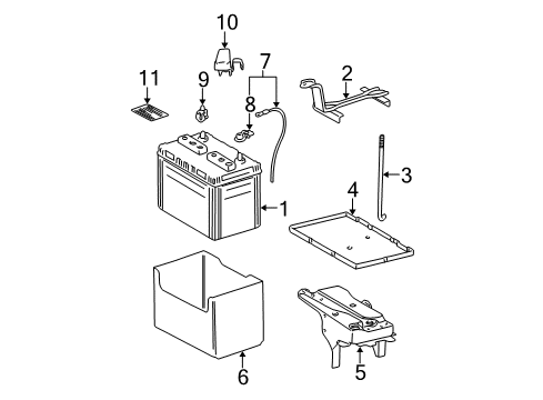 2003 Lexus RX300 Battery Wire, Engine Room Main Diagram for 82111-48170