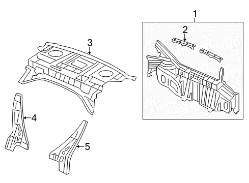 2012 Honda Civic Rear Body Panel Comp, Rear Diagram for 66100-TR3-A00ZZ