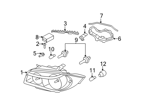 2013 BMW 128i Bulbs Parking Light Bulb Socket Diagram for 63116952785