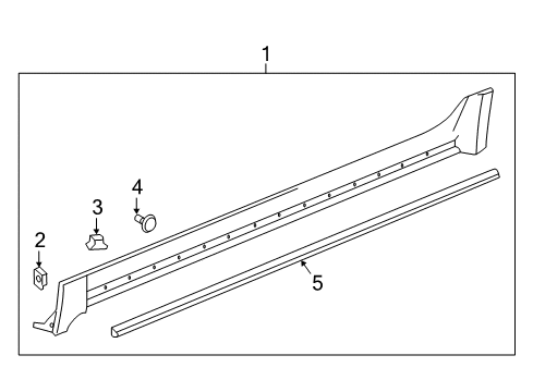 2019 Chevrolet Equinox Exterior Trim - Pillars, Rocker & Floor Rocker Molding Diagram for 84713653