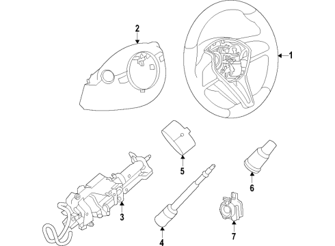 2020 Infiniti QX50 Steering Column & Wheel, Steering Gear & Linkage Switch Assy-Steering Diagram for 25551-5CA6A