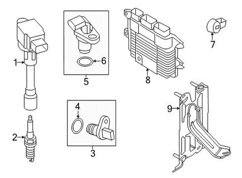 2020 Nissan Sentra Powertrain Control Spark Plug Diagram for 22401-6CA1C