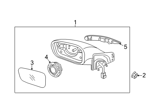 2012 Hyundai Sonata Mirrors Glass Holder Assembly-Outside Rear View, LH Diagram for 87611-3Q010