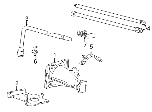 2000 Ford Excursion Under Hood Components Handle Diagram for F81Z-17081-AA