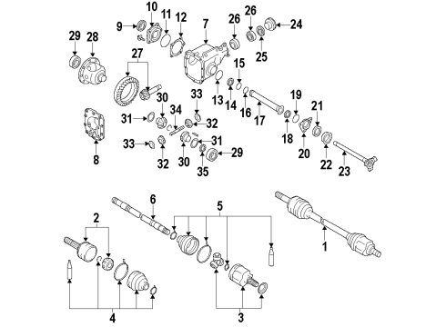 2014 Infiniti Q60 Front Axle, Axle Shafts & Joints, Differential, Drive Axles, Propeller Shaft Shaft Assembly PROPELLER Diagram for 37000-1FN1A