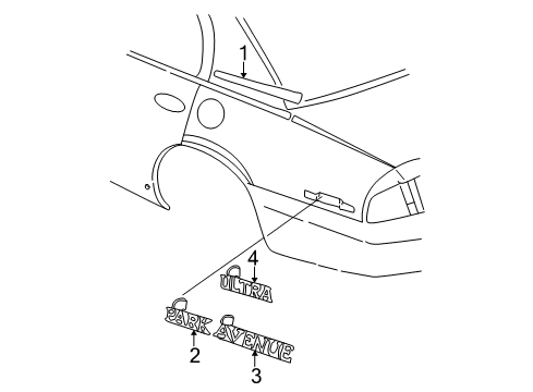 2003 Buick Park Avenue Exterior Trim - Quarter Panel Nameplate Diagram for 25641038