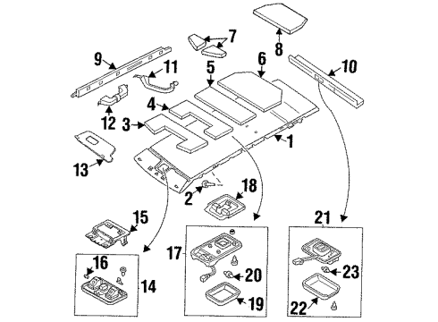 1996 Acura SLX Interior Trim - Roof Light Assembly, Spot (Beige) Diagram for 8-97151-450-4