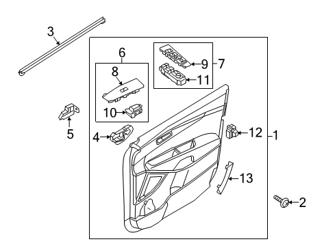 2017 Kia Sorento Mirrors WEATHERSTRIP-Front Door Belt Inside Diagram for 82231C5000