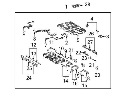 2006 Toyota Highlander Battery Positive Cable Diagram for 82111-48A70