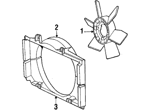 1985 Toyota Corolla Cooling System, Radiator, Water Pump, Cooling Fan Shroud Diagram for 16711-15130