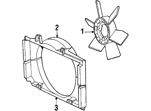 1985 Toyota Corolla Cooling System, Radiator, Water Pump, Cooling Fan SHROUD, Fan Diagram for 16712-15030