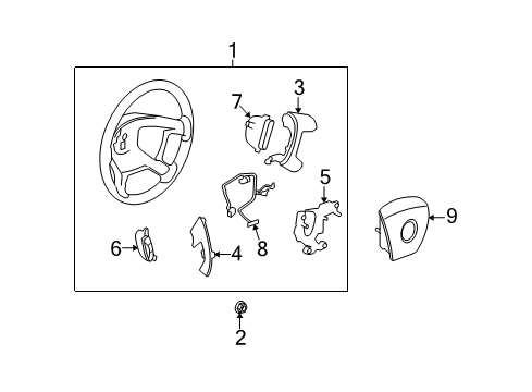 2007 Saturn Outlook Steering Column, Steering Wheel Steering Wheel Diagram for 25807088