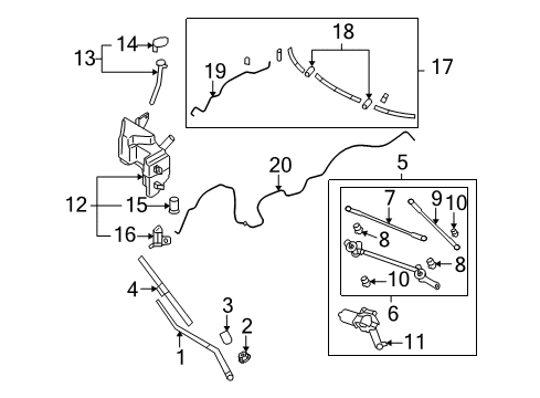 2009 Infiniti FX35 Wiper & Washer Components Window Wiper Blade Assembly Diagram for 28890-1CA0A