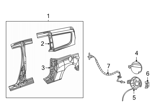 2016 Ram ProMaster City Side Panel & Components RETAINER-Door STRIKER Diagram for 68266193AA