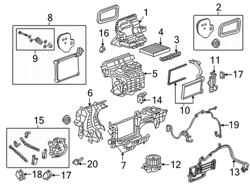 2021 GMC Yukon XL Heater Core & Control Valve Heater Hose Diagram for 84810246