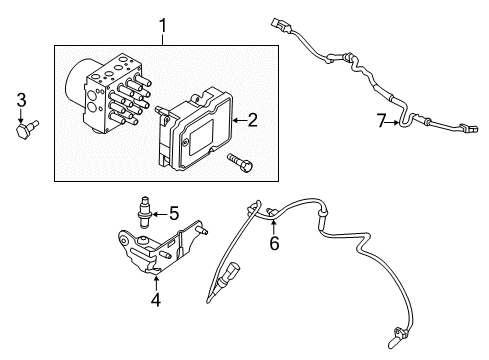 2014 Ford Police Interceptor Utility ABS Components Insulator Diagram for 7L2Z-2C347-A